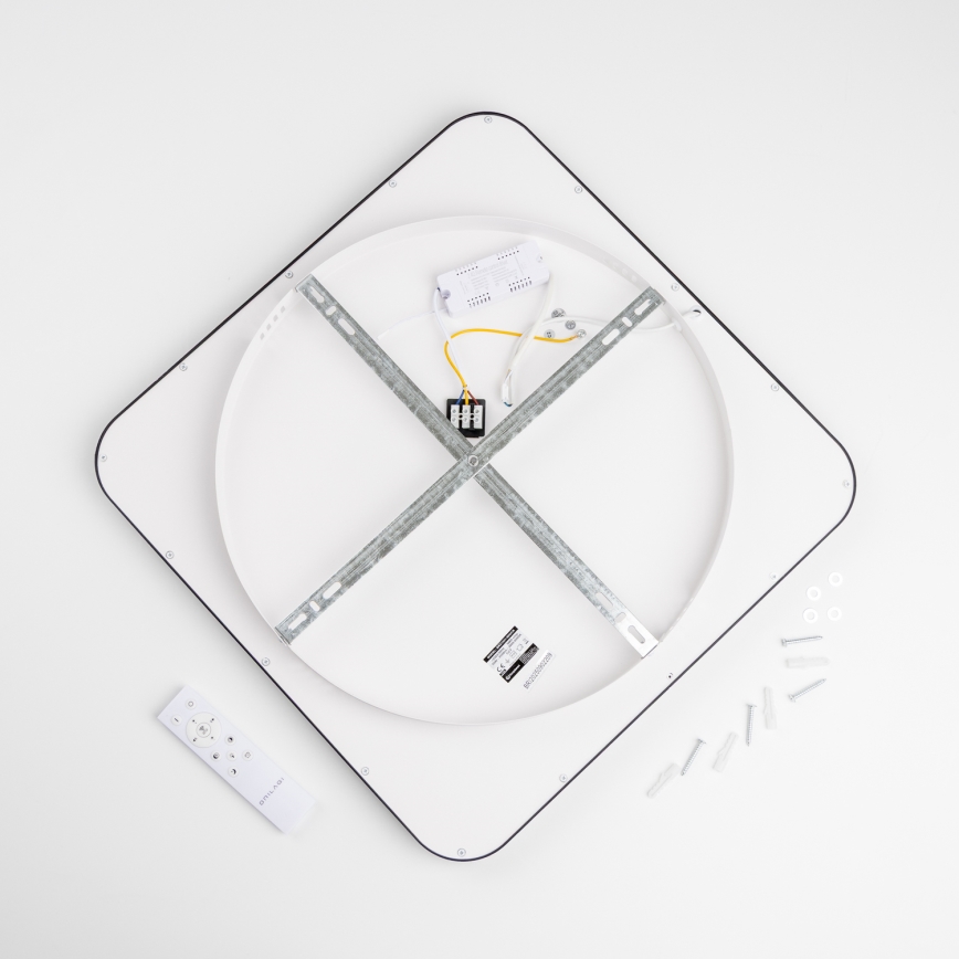 Brilagi - LED Dimmable Ceiling Light FALCON SLIM LED/50W/230V 3000-6500K 50x50 cm Black + Remote Control