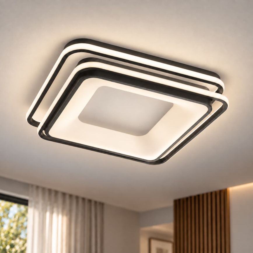 BRILAGI - FLARE LED Dimmable Ceiling Light LED/102W/230V 3000-6000K 50x50 cm Black + Remote Control