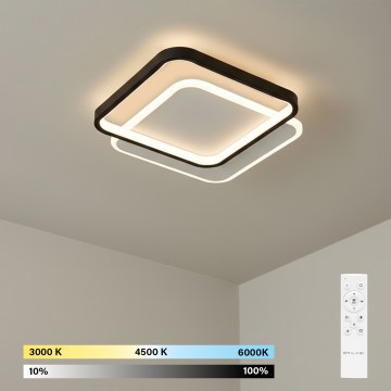 Brilagi - Dimmable LED ceiling light FLARE LED/43W/230V 3000-6000K 39,5x45 cm white/black + remote control