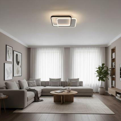 Brilagi - Dimmable LED ceiling light FLARE LED/43W/230V 3000-6000K 39,5x45 cm white/black + remote control