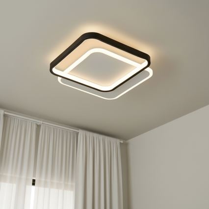 Brilagi - Dimmable LED ceiling light FLARE LED/43W/230V 3000-6000K 39,5x45 cm white/black + remote control