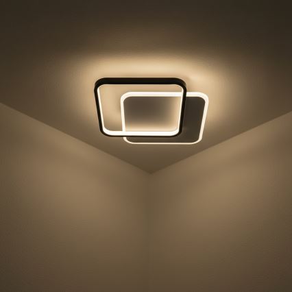 Brilagi - Dimmable LED ceiling light FLARE LED/43W/230V 3000-6000K 39,5x45 cm white/black + remote control