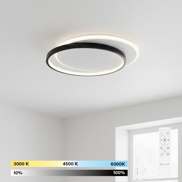 Brilagi - Dimmable LED ceiling light FLARE LED/48W/230V 3000-6000K 39,5x45 cm white/black + remote control