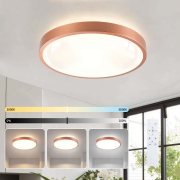 BRILAGI - Dimmable LED ceiling light GLASS POOL DOUBLE LED/48W/230V Ø 40 cm copper + remote control