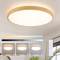 Brilagi - Dimmable LED ceiling light GLASS POOL DOUBLE LED/80W/230V 3000-6000K 60 cm wood-effect finish + remote control
