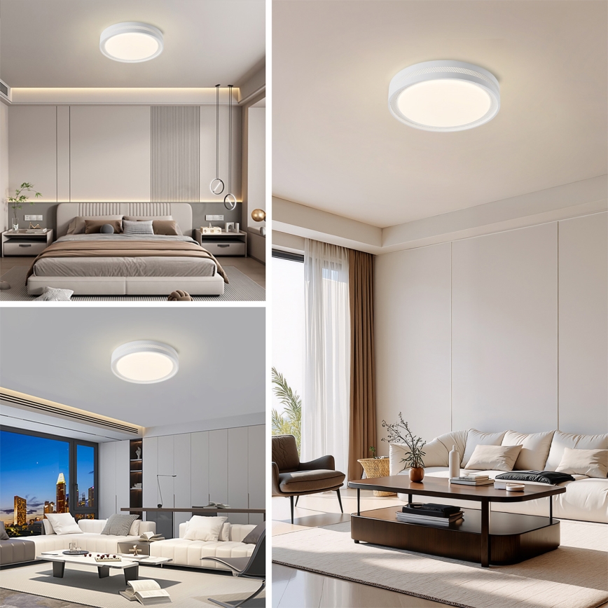 Brilagi - KREON Dimmable LED Ceiling Light LED/54W/230V 3000-6000K, Black, Ø 38 cm + Remote Control