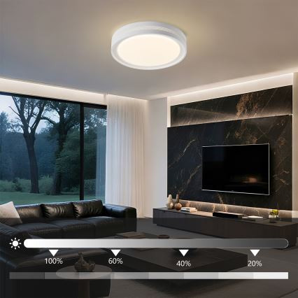 Brilagi - KREON Dimmable LED Ceiling Light LED/54W/230V 3000-6000K, Black, Ø 38 cm + Remote Control
