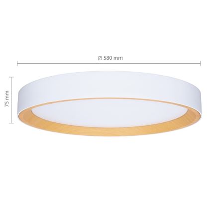 Brilagi - Dimmable LED ceiling light LARIOS LED/72W/230V 3000-6500K white Ø 59 cm + remote control