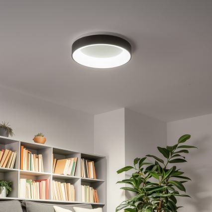 Brilagi - LED Dimmable Ceiling Light FALCON LED/40W/230V 3000-6500K Ø 45 cm Black + Remote Control