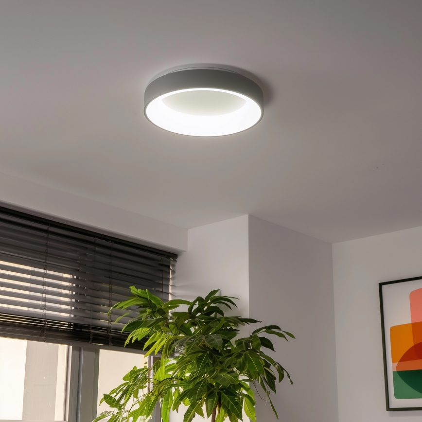 Brilagi - FALCON Dimmable LED Ceiling Light LED/40W/230V 3000–6500K, Ø45 cm, grey + remote control
