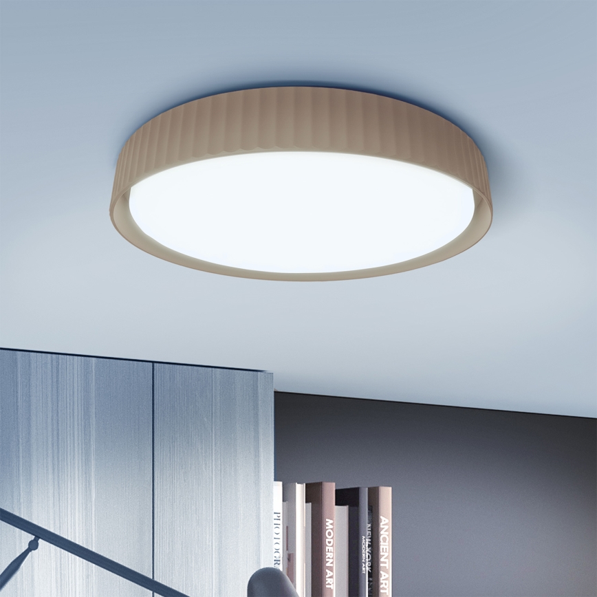 Brilagi - LUCIA LED Dimmable Ceiling Light LED/48W/230V 3000-6500K Ø41 cm Brown + Remote Control
