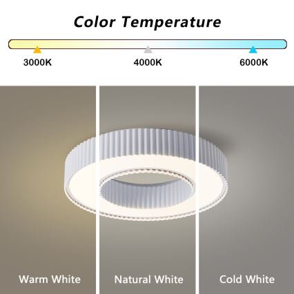Brilagi - LUMIX Dimmable LED Ceiling Light LED/48W/230V 3000-6000K White, Ø 50 cm + Remote Control