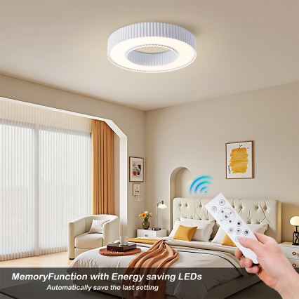 Brilagi - LUMIX Dimmable LED Ceiling Light LED/48W/230V 3000-6000K White, Ø 50 cm + Remote Control