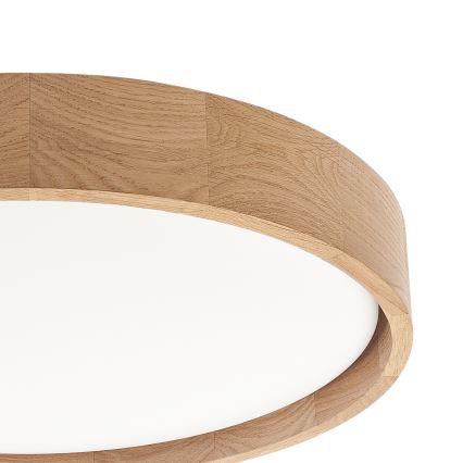 Brilagi - MANAROLA REMOTE LED Dimmable Ceiling Light, 24 W, 230 V, 3000–6500 K, Ø 41 cm, Oak + Remote Control
