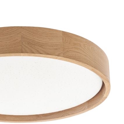 Brilagi - MANAROLA SMART STARS LED Dimmable Ceiling Light LED/24W/230V 3000–6000K Wi-Fi Tuya Beacon Ø 41 cm Oak + Remote Control