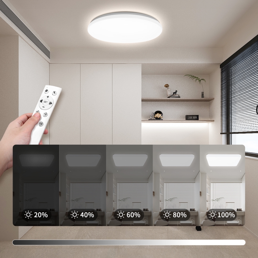 Brilagi - MILKY WAY Dimmable LED Ceiling Light, 36W, 230V, 3000-6500K, Ø 48 cm + Remote Control