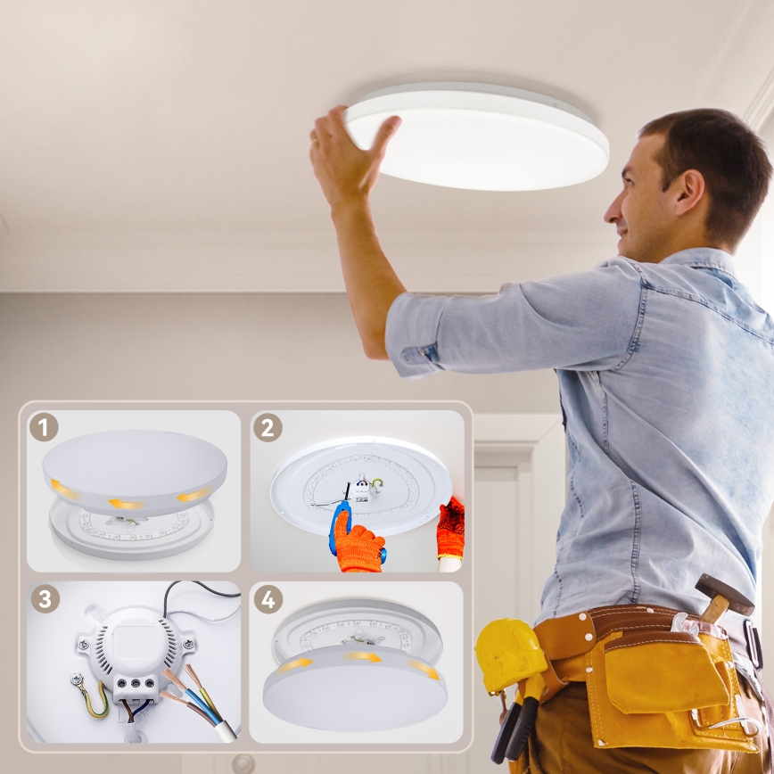 Brilagi - MILKY WAY Dimmable LED Ceiling Light, 36W, 230V, 3000-6500K, Ø 48 cm + Remote Control