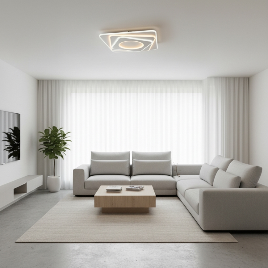 Brilagi - MODERN LED Dimmable Ceiling Light 100W/230V, 3000–6000K, 48x48 cm + Remote Control