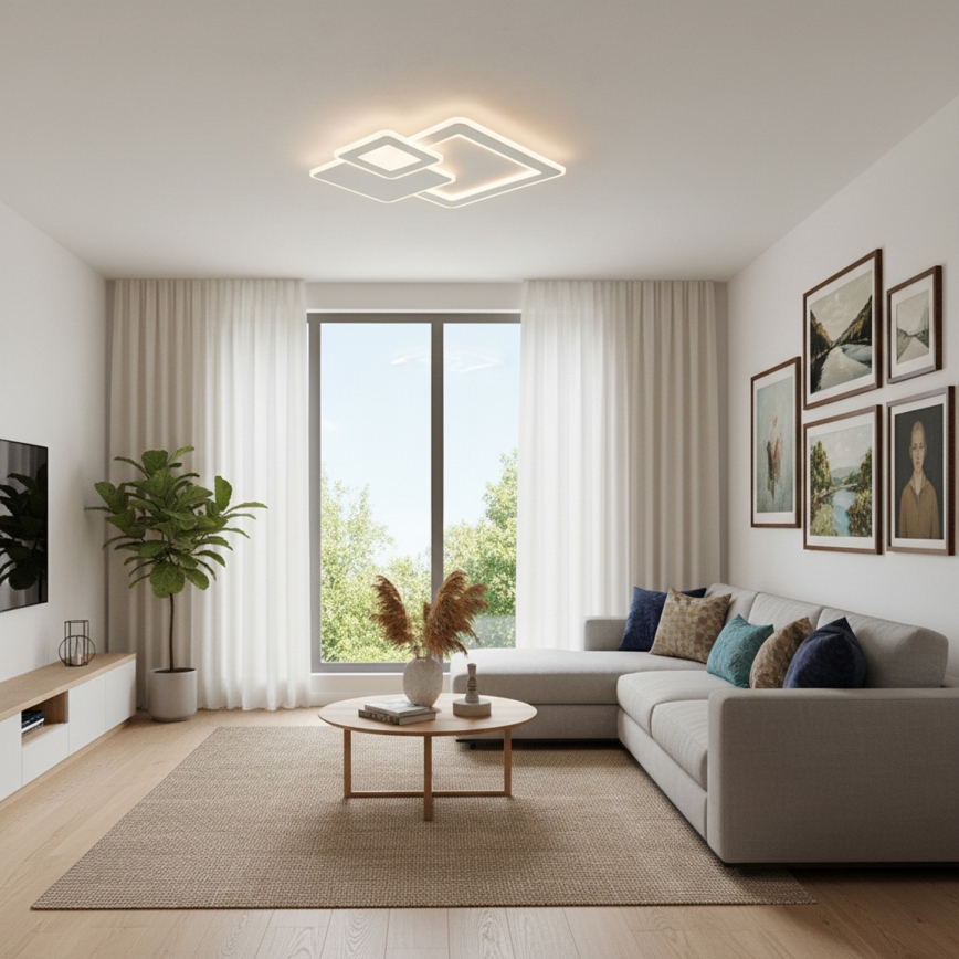 Brilagi - Dimmable LED Ceiling Light MODERN LED/93W/230V 3000-6000K 48,5x48,5 cm + Remote Control