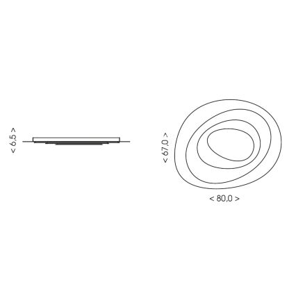 BRILAGI - LED Dimmable ceiling light MODERN MAXI LED/87W/230V 3000-6000K 67x80 cm + remote control