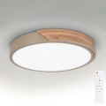 BRILAGI - Dimmable LED ceiling light PILANA LED/48W/230V 3000-6500K oak/beige Ø 40 cm + remote control