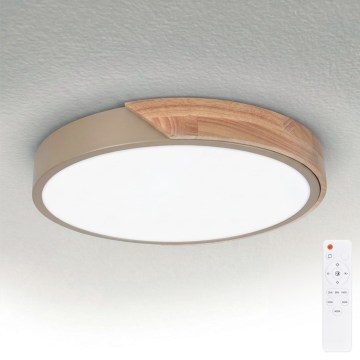 BRILAGI - Dimmable LED ceiling light PILANA LED/48W/230V 3000-6500K oak/beige Ø 40 cm + remote control