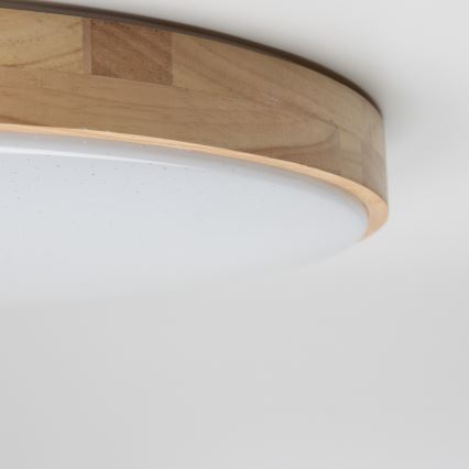 Brilagi - PINE Dimmable LED Ceiling Light LED/24W/230V, Wooden, dia. 42 cm, 3000-6500K + Remote Control