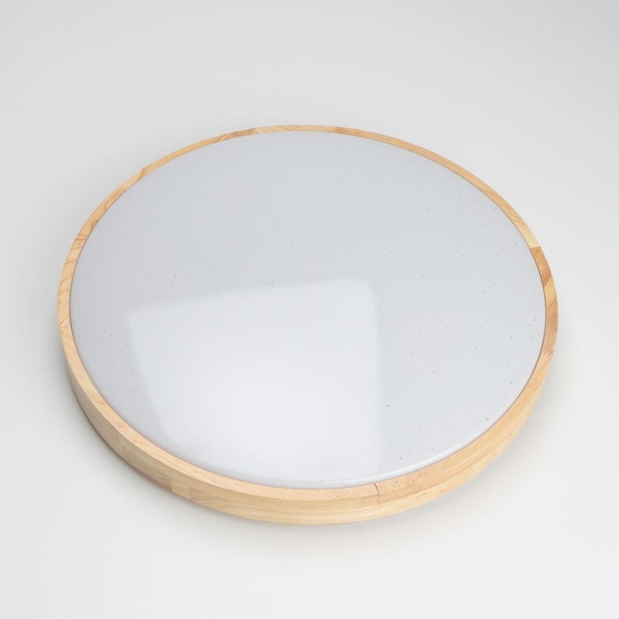 Brilagi - PINE Dimmable LED Ceiling Light LED/24W/230V, Wooden, dia. 42 cm, 3000-6500K + Remote Control