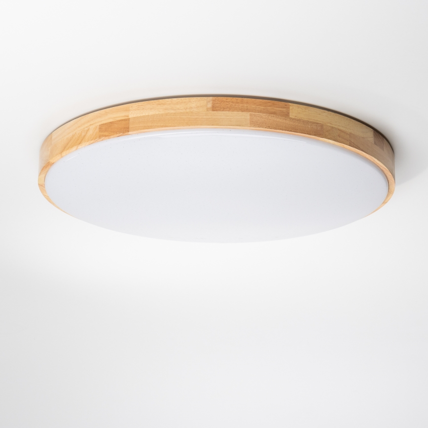 Brilagi - PINE LED Dimmable Ceiling Light LED/60W/230V, Wood, Ø 52 cm, 3000-6500K + Remote Control