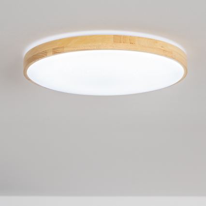 Brilagi - PINE LED Dimmable Ceiling Light LED/60W/230V, Wood, Ø 52 cm, 3000-6500K + Remote Control