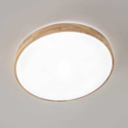 Brilagi - PINE LED Dimmable Ceiling Light LED/60W/230V, Wood, Ø 52 cm, 3000-6500K + Remote Control