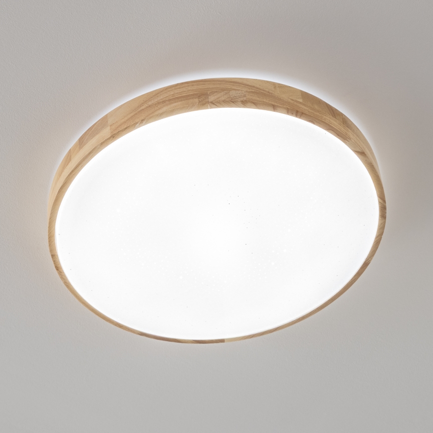 Brilagi - PINE LED Dimmable Ceiling Light LED/60W/230V, Wood, Ø 52 cm, 3000-6500K + Remote Control