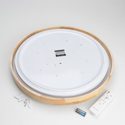 Brilagi - PINE LED Dimmable Ceiling Light LED/60W/230V, Wood, Ø 52 cm, 3000-6500K + Remote Control