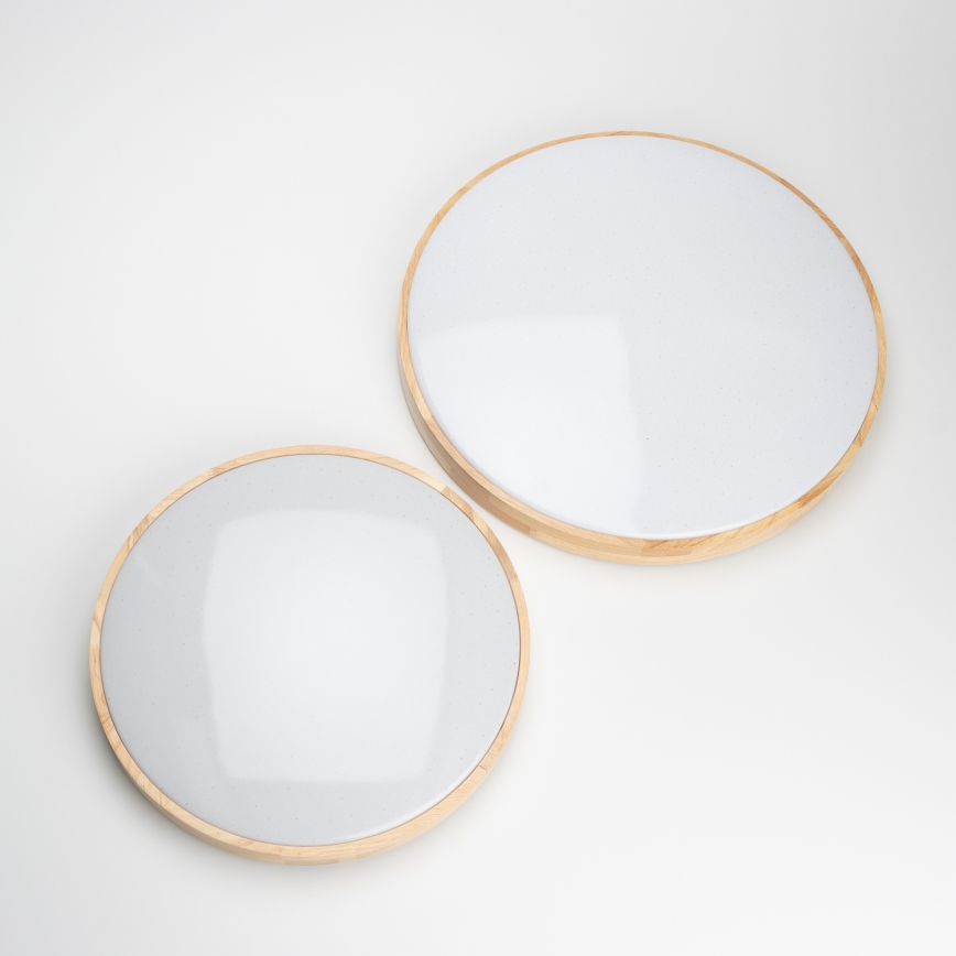 Brilagi - PINE LED Dimmable Ceiling Light LED/60W/230V, Wood, Ø 52 cm, 3000-6500K + Remote Control