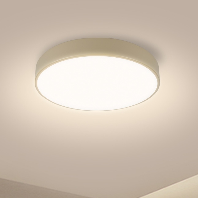 Brilagi - Dimmable LED Ceiling Light POOL LED/36W/230V 3000-6000K 30 cm Beige + Remote Control