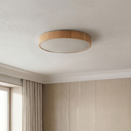 Brilagi - POOL Dimmable LED Ceiling Light 36W/230V 3000-6000K Ø 30 cm Wood Finish + Remote Control
