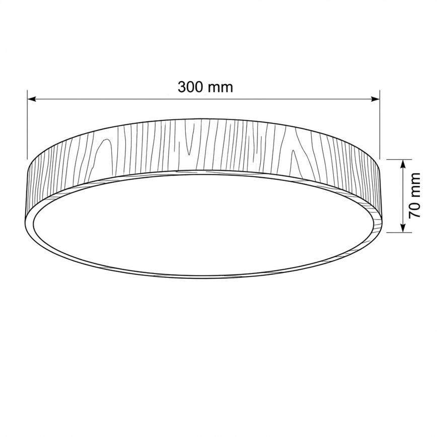 Brilagi - POOL Dimmable LED Ceiling Light 36W/230V 3000-6000K Ø 30 cm Wood Finish + Remote Control