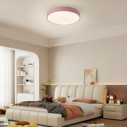 Brilagi - Dimmable LED ceiling light POOL LED/48W/230V 3000-6000K Ø 40 cm pink + remote control