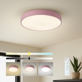 Brilagi - Dimmable LED ceiling light POOL LED/48W/230V 3000-6000K Ø 40 cm pink + remote control