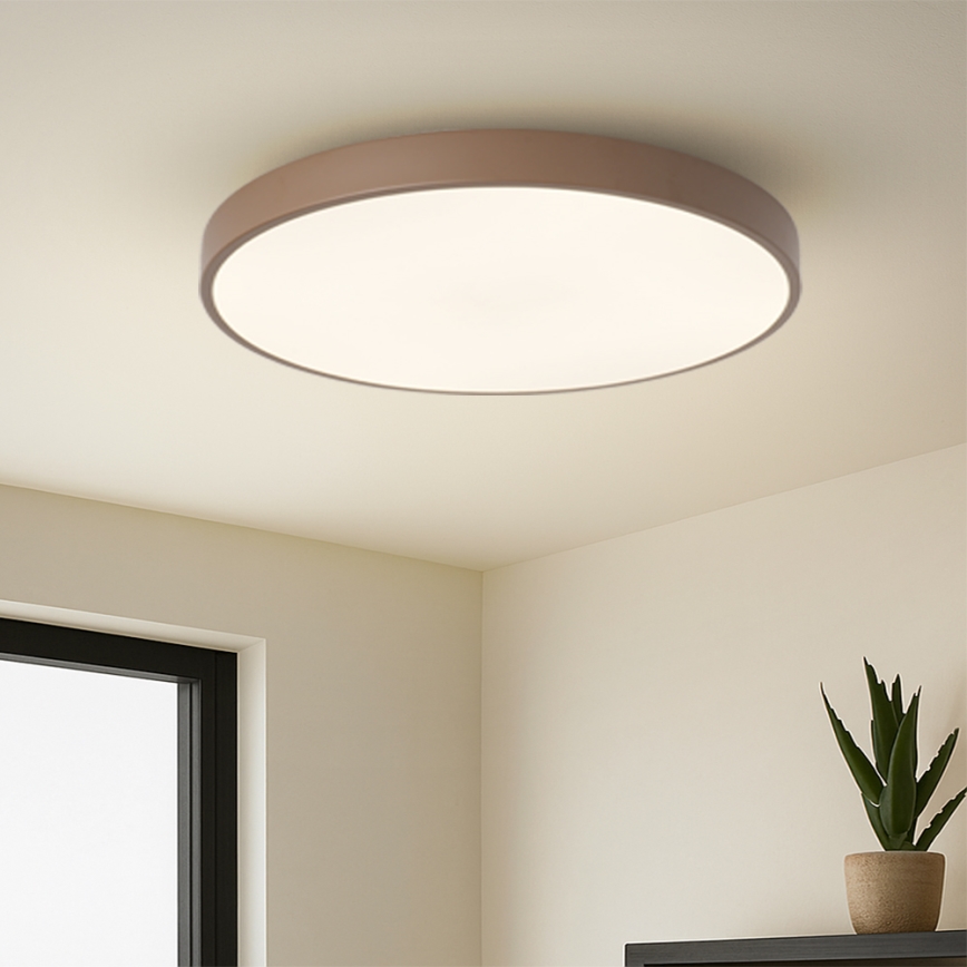 Brilagi - Dimmable LED ceiling light POOL LED/60W/230V 3000-6000K Ø 60 cm brown + remote control