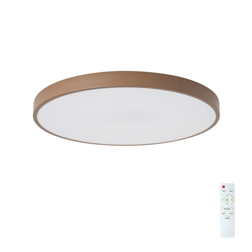 Brilagi - Dimmable LED ceiling light POOL LED/60W/230V 3000-6000K Ø 60 cm brown + remote control