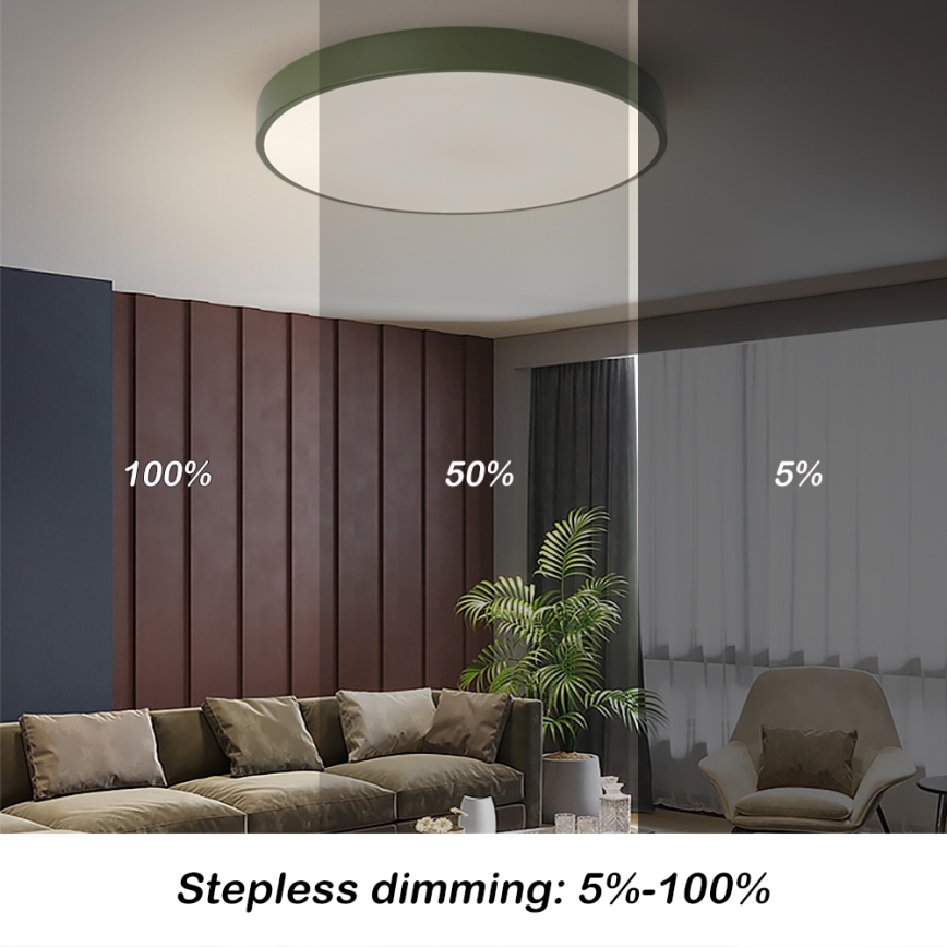 Brilagi - POOL LED Dimmable Ceiling Light 60W/230V 3000-6000K Ø 60 cm Green + Remote Control