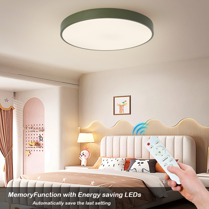 Brilagi - POOL LED Dimmable Ceiling Light 60W/230V 3000-6000K Ø 60 cm Green + Remote Control