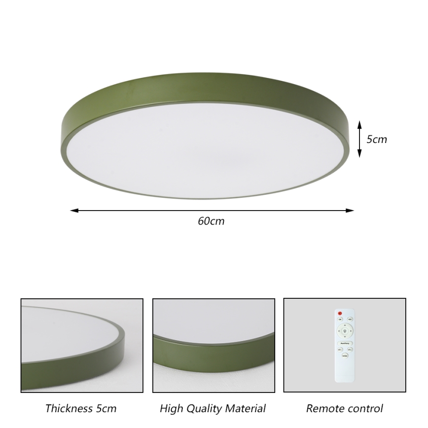 Brilagi - POOL LED Dimmable Ceiling Light 60W/230V 3000-6000K Ø 60 cm Green + Remote Control