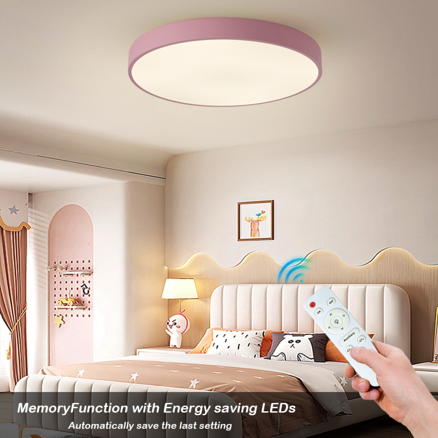 Brilagi - POOL LED Dimmable Ceiling Light 60W/230V 3000-6000K Ø 60 cm Pink + Remote Control