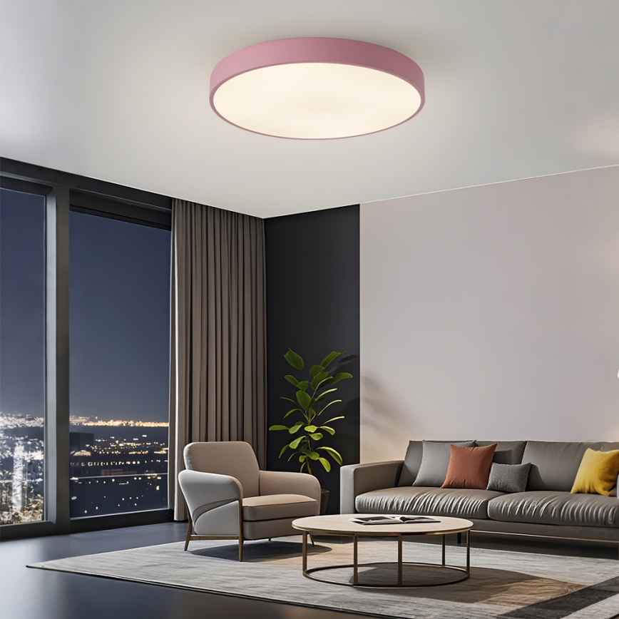 Brilagi - POOL LED Dimmable Ceiling Light 60W/230V 3000-6000K Ø 60 cm Pink + Remote Control