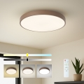 Brilagi - Dimmable LED Ceiling Light POOL LED/60W/230V 3000-6000K, Ø 50 cm, Brown + Remote Control