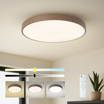 Brilagi - Dimmable LED ceiling light POOL LED/60W/230V 3000-6000K Ø 60 cm brown + remote control