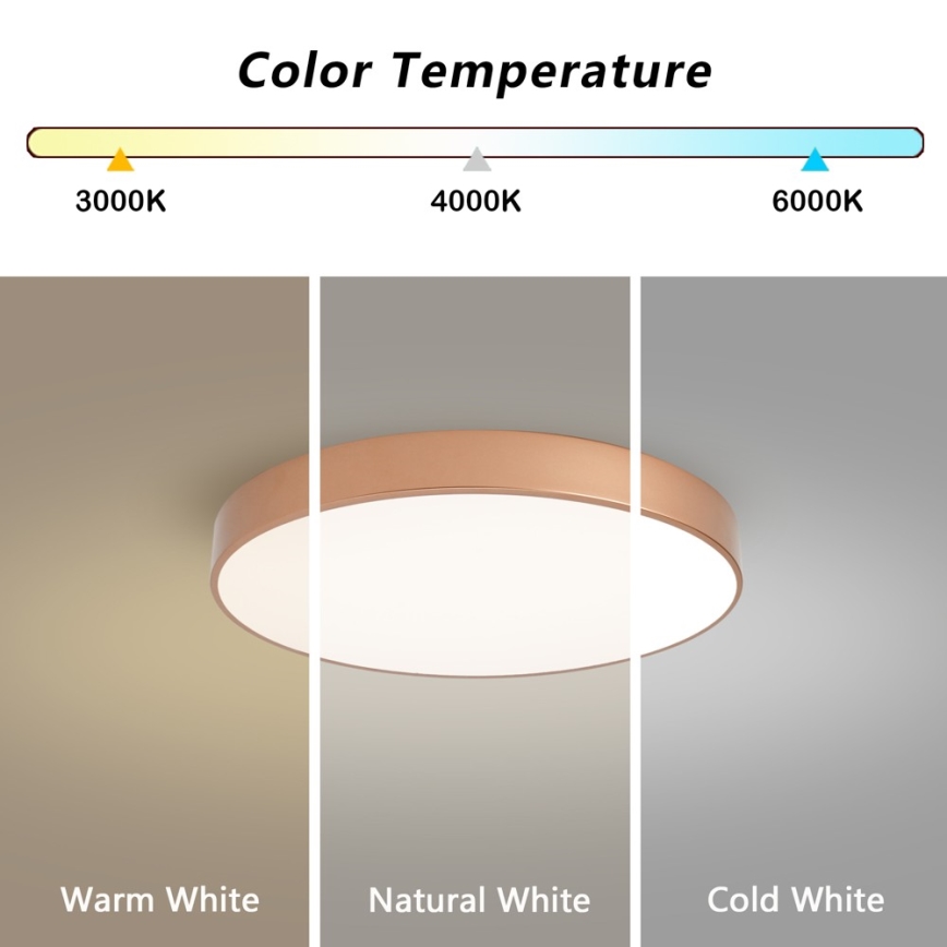 BRILAGI - Dimmable LED Ceiling Light POOL LED/60W/230V 3000-6000K Ø 50 cm Bronze + Remote Control