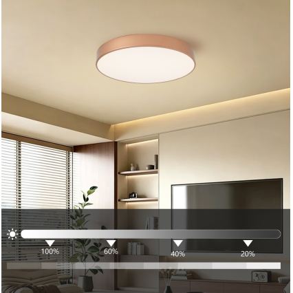 BRILAGI - Dimmable LED Ceiling Light POOL LED/60W/230V 3000-6000K Ø 50 cm Bronze + Remote Control
